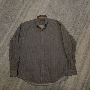 Stetson Mens Western Shirt Medium Brown OrangeGeometric Print Contrast Flip Cuff